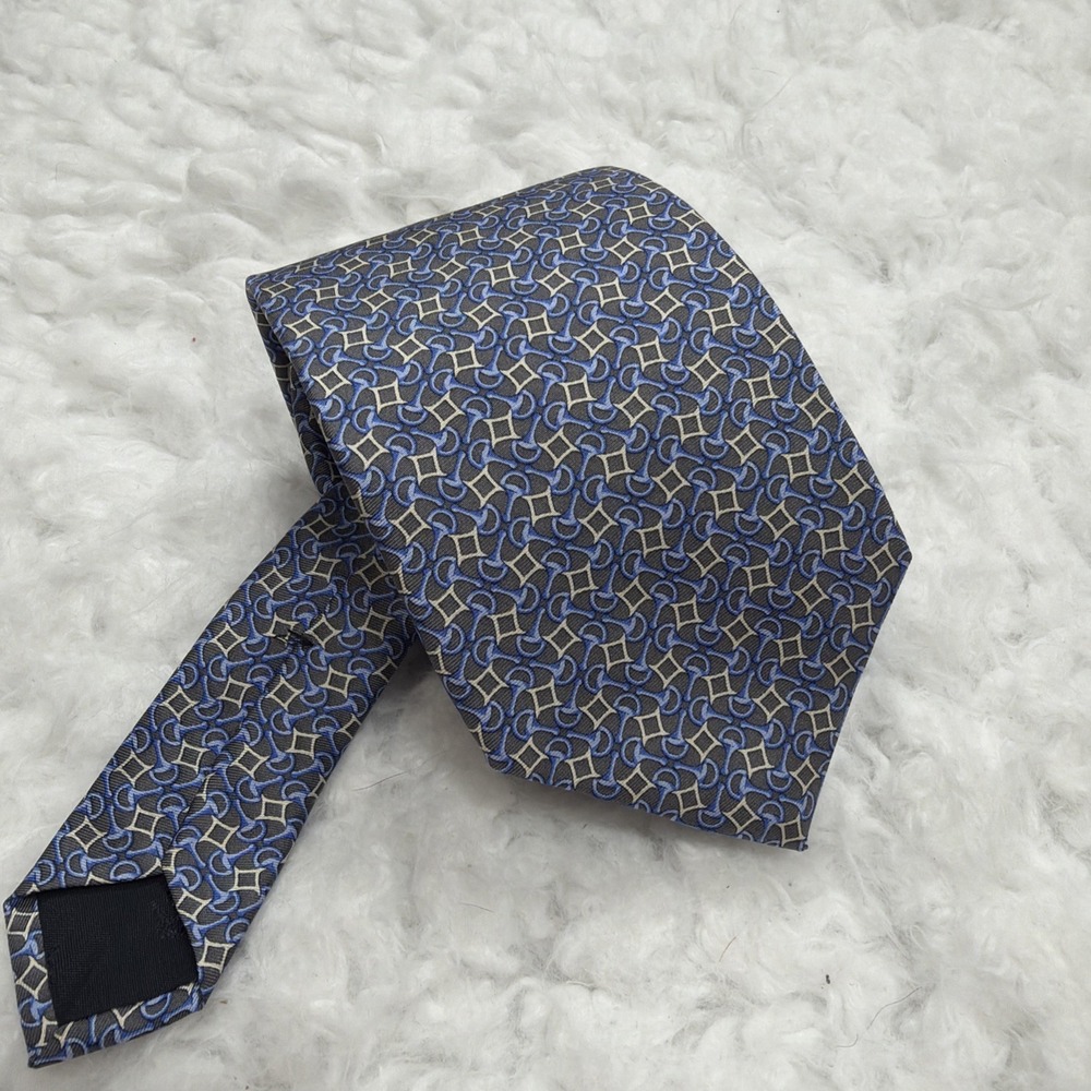 Brooks Brothers Silk Tie Mens Geo Print Woven Wedding Formal Business Office